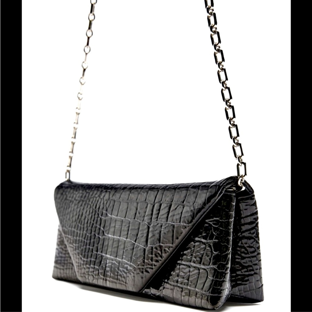 Zara NWT Animal Print Black Crossbody Clutch